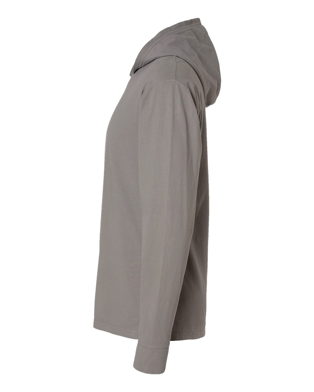 Unisex Garment-Dyed Jersey Hooded Long Sleeve T-Shirt - DirectSide - B04700133 - Concrete Grey