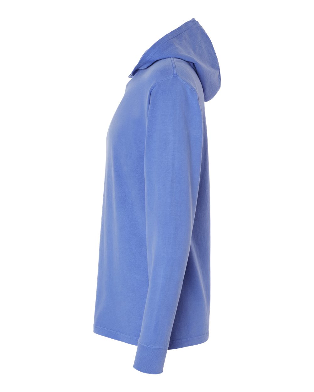Unisex Garment-Dyed Jersey Hooded Long Sleeve T-Shirt - DirectSide - B04700813 - Deep Forte Blue