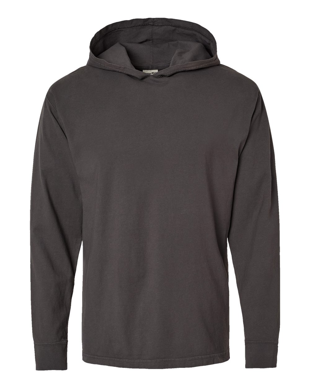 Unisex Garment-Dyed Jersey Hooded Long Sleeve T-Shirt - Front - B04700093 - New Railroad Grey