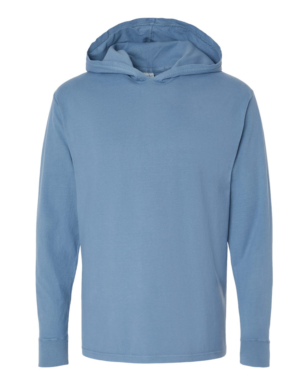 Unisex Garment-Dyed Jersey Hooded Long Sleeve T-Shirt - Front - B04700253 - Saltwater
