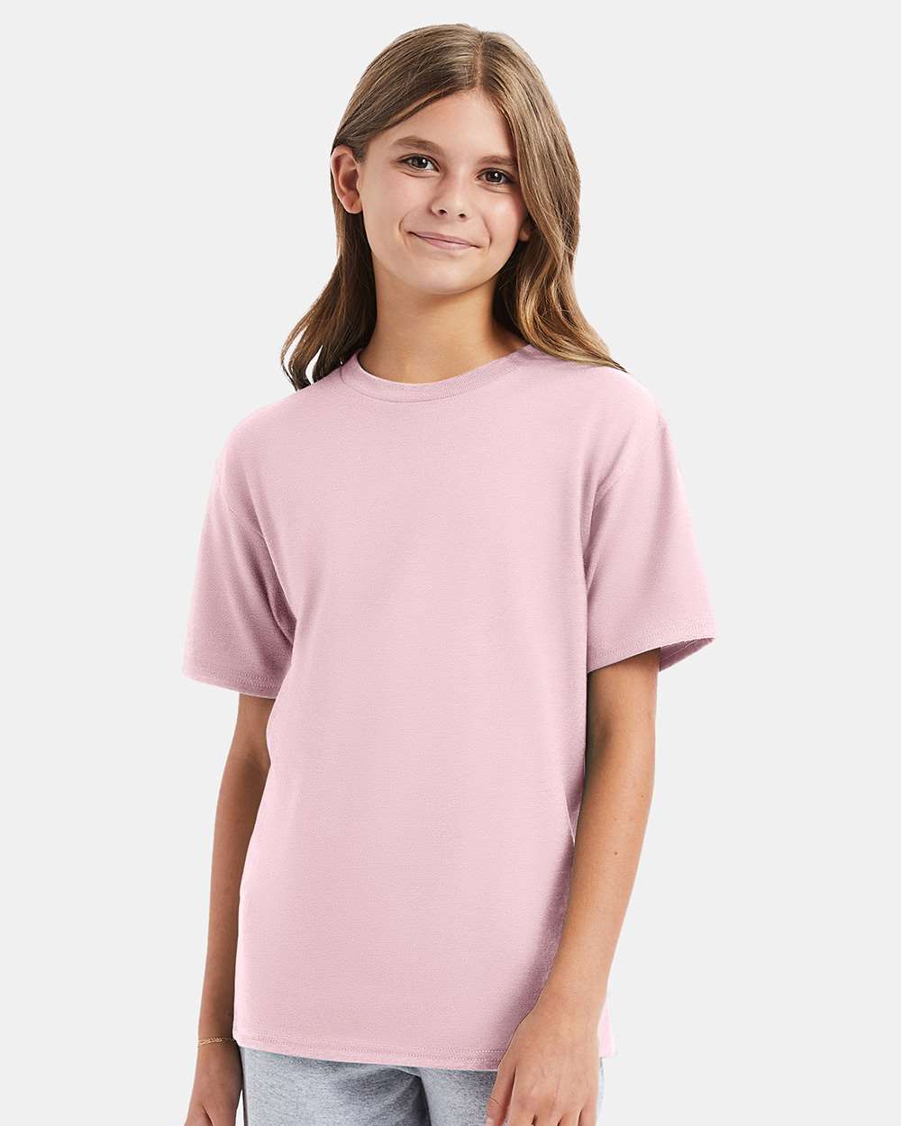 Youth Perfect-T T-Shirt - OnModelFront - B00400302 - Pale Pink