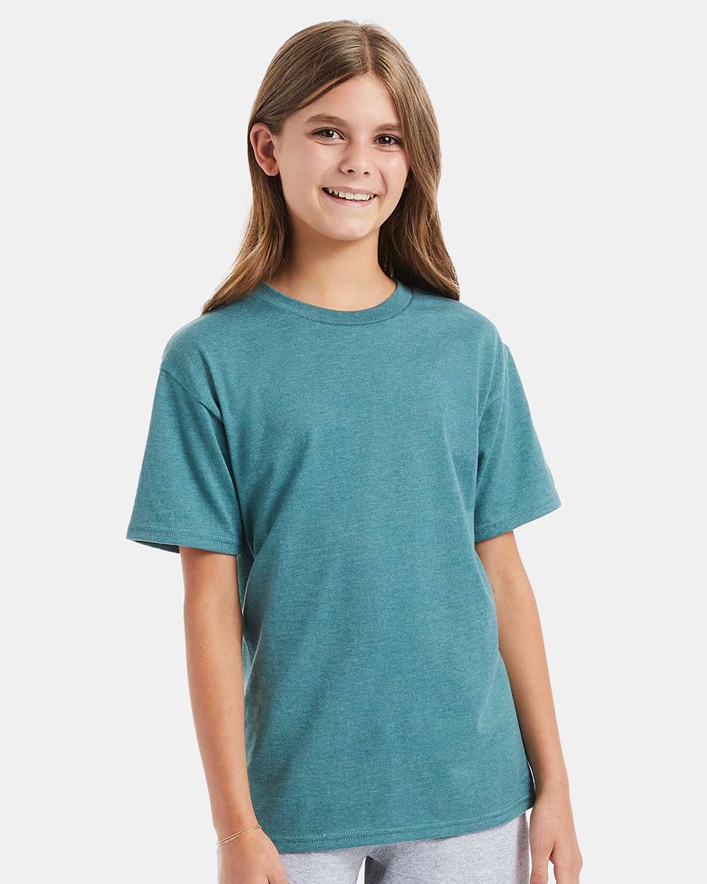 Youth Perfect-T T-Shirt - OnModelFront - B00400672 - Cactus Heather
