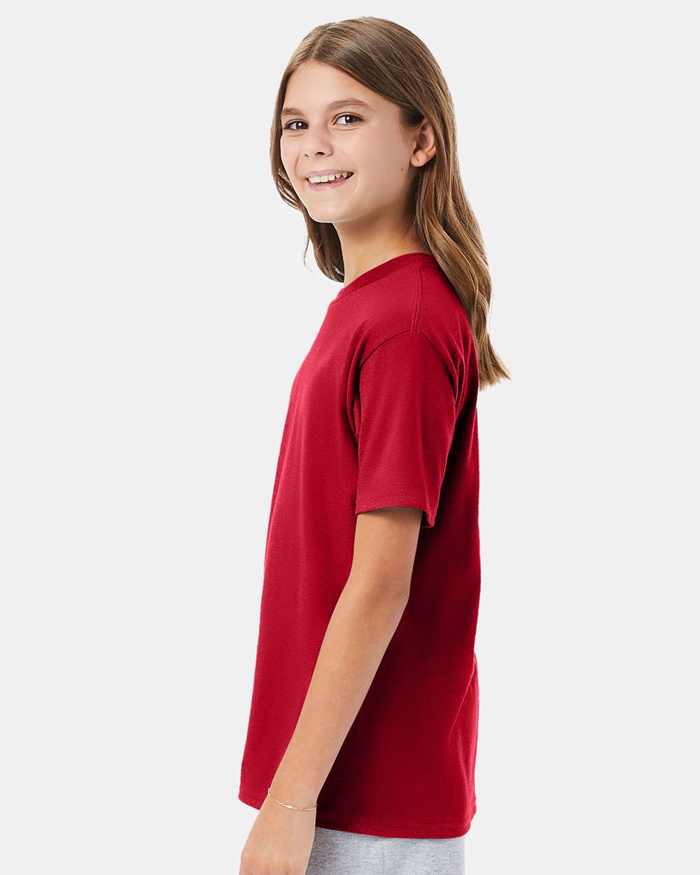 Youth Perfect-T T-Shirt - OnModelSide - B00400222 - Deep Red