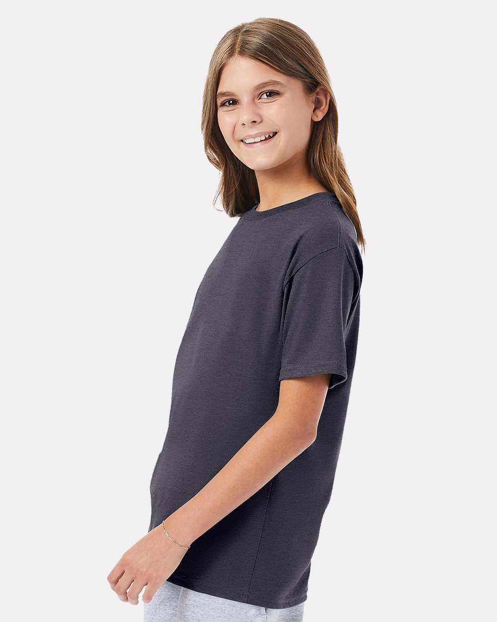 Youth Perfect-T T-Shirt - OnModelSide - B00400592 - Charcoal Heather