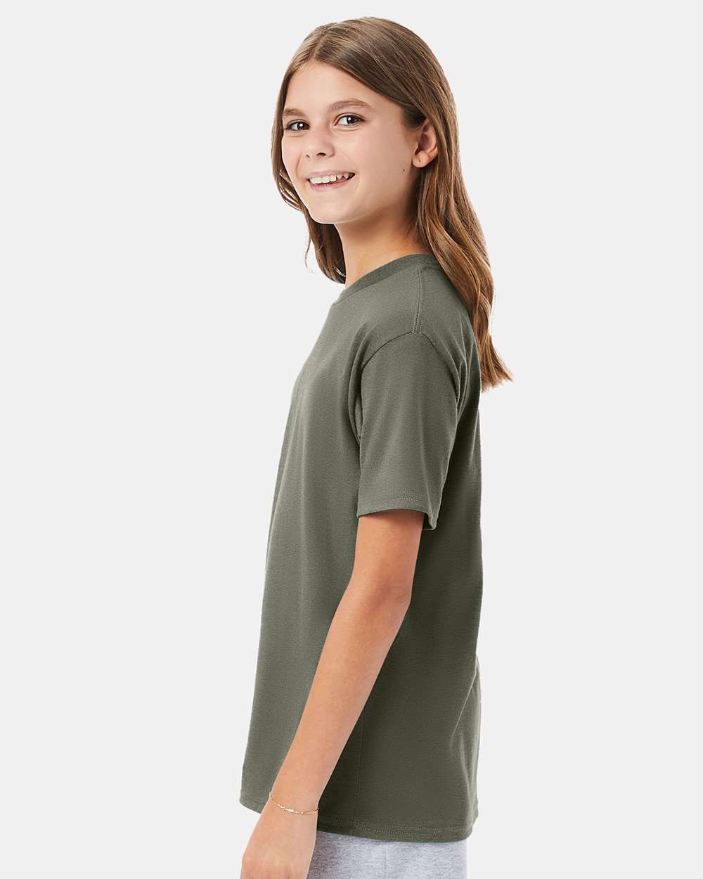 Youth Perfect-T T-Shirt - OnModelSide - B00400642 - Fatigue Green