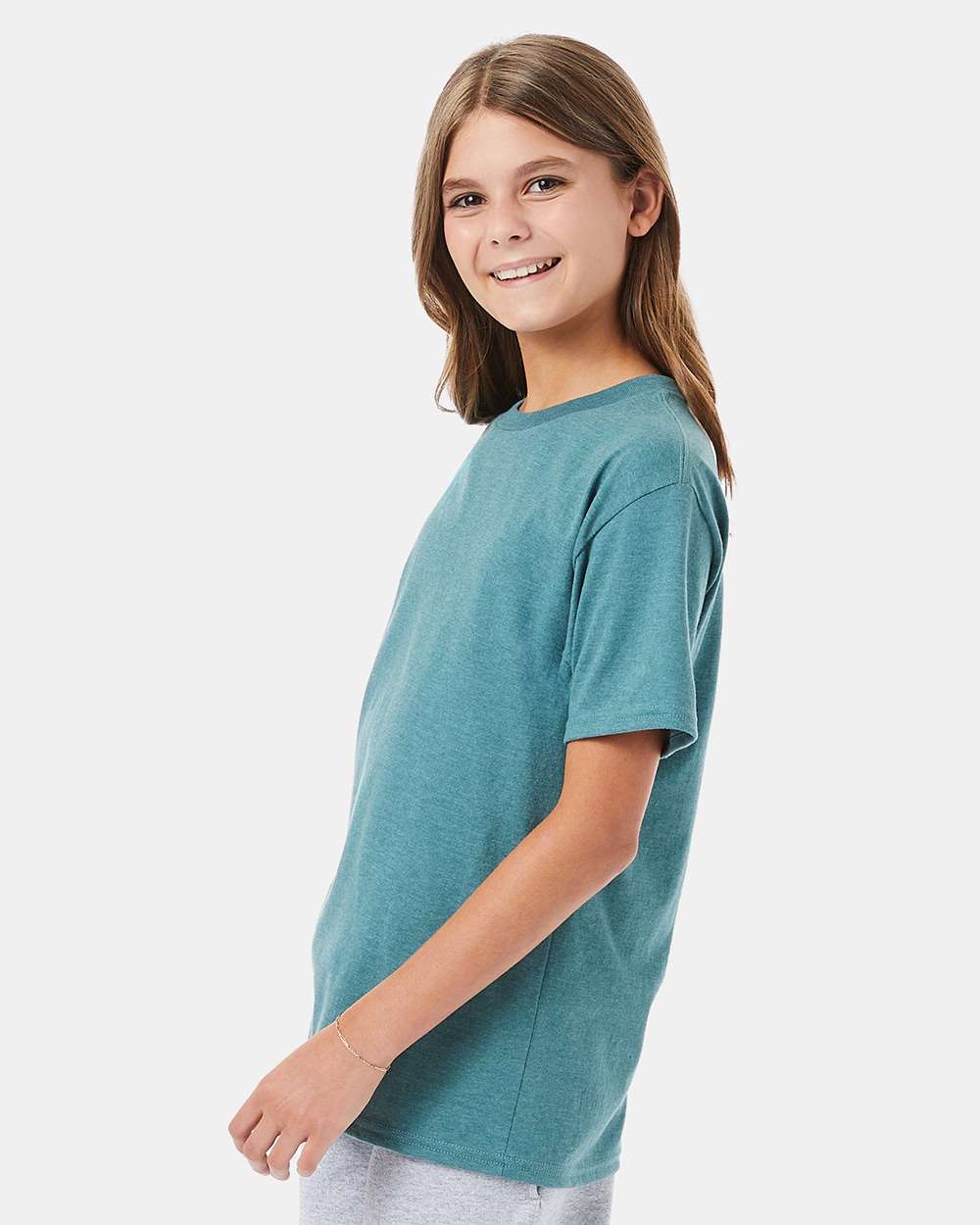 Youth Perfect-T T-Shirt - OnModelSide - B00400672 - Cactus Heather