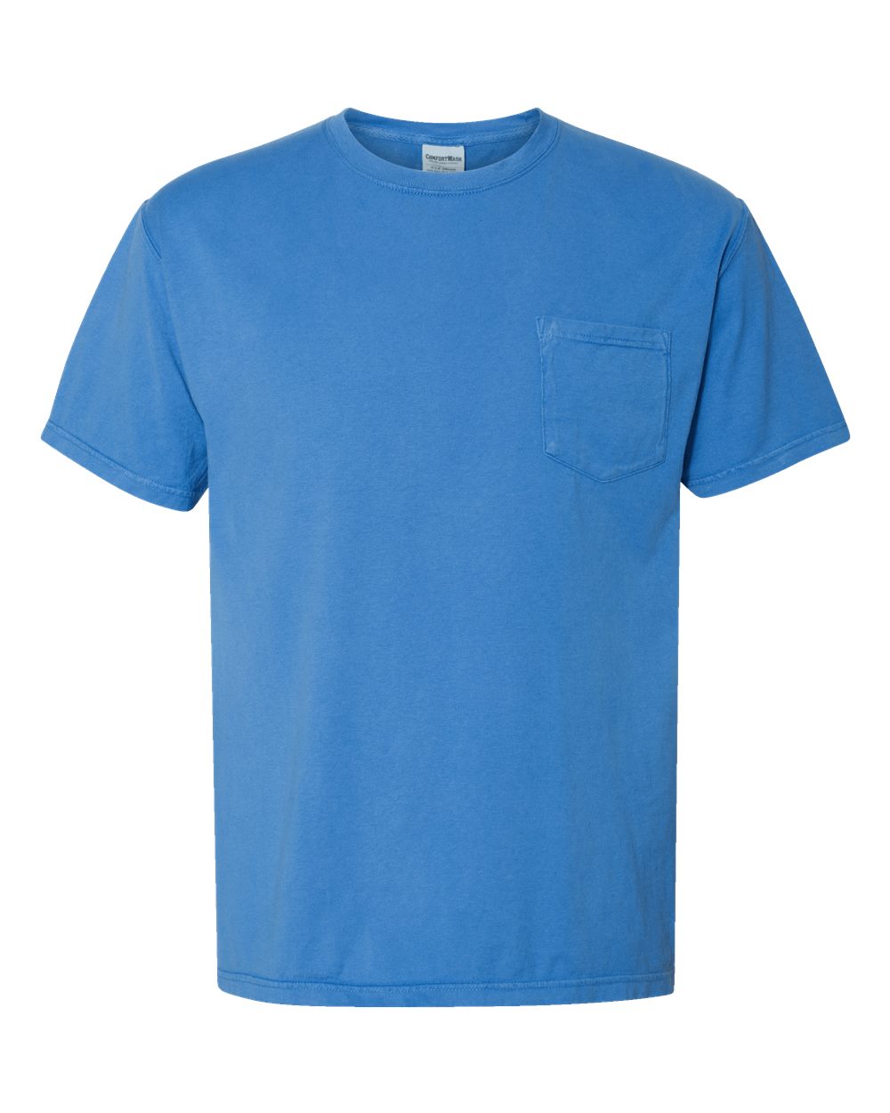 Unisex Garment-Dyed Pocket T-Shirt - Front - B35200253 - Summer Sky Blue