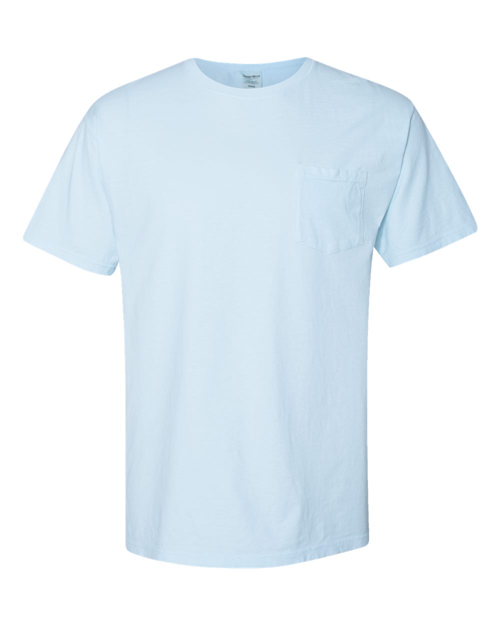 Unisex Garment-Dyed Pocket T-Shirt - Front - B35200263 - Soothing Blue