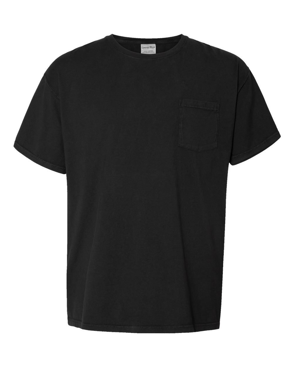 Unisex Garment-Dyed Pocket T-Shirt - Front - B35200503 - Black