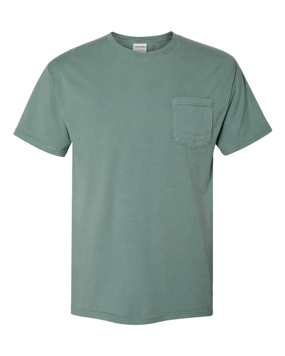 Unisex Garment-Dyed Pocket T-Shirt - Front - B35200543 - Cypress Green