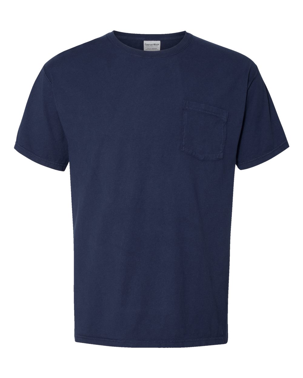 Unisex Garment-Dyed Pocket T-Shirt - Front - B35200653 - Navy