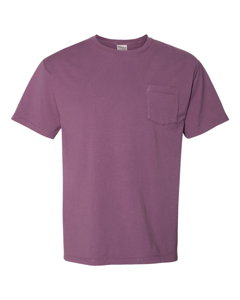 Unisex Garment-Dyed Pocket T-Shirt - Front - B35200673 - Purple Plum Raisin