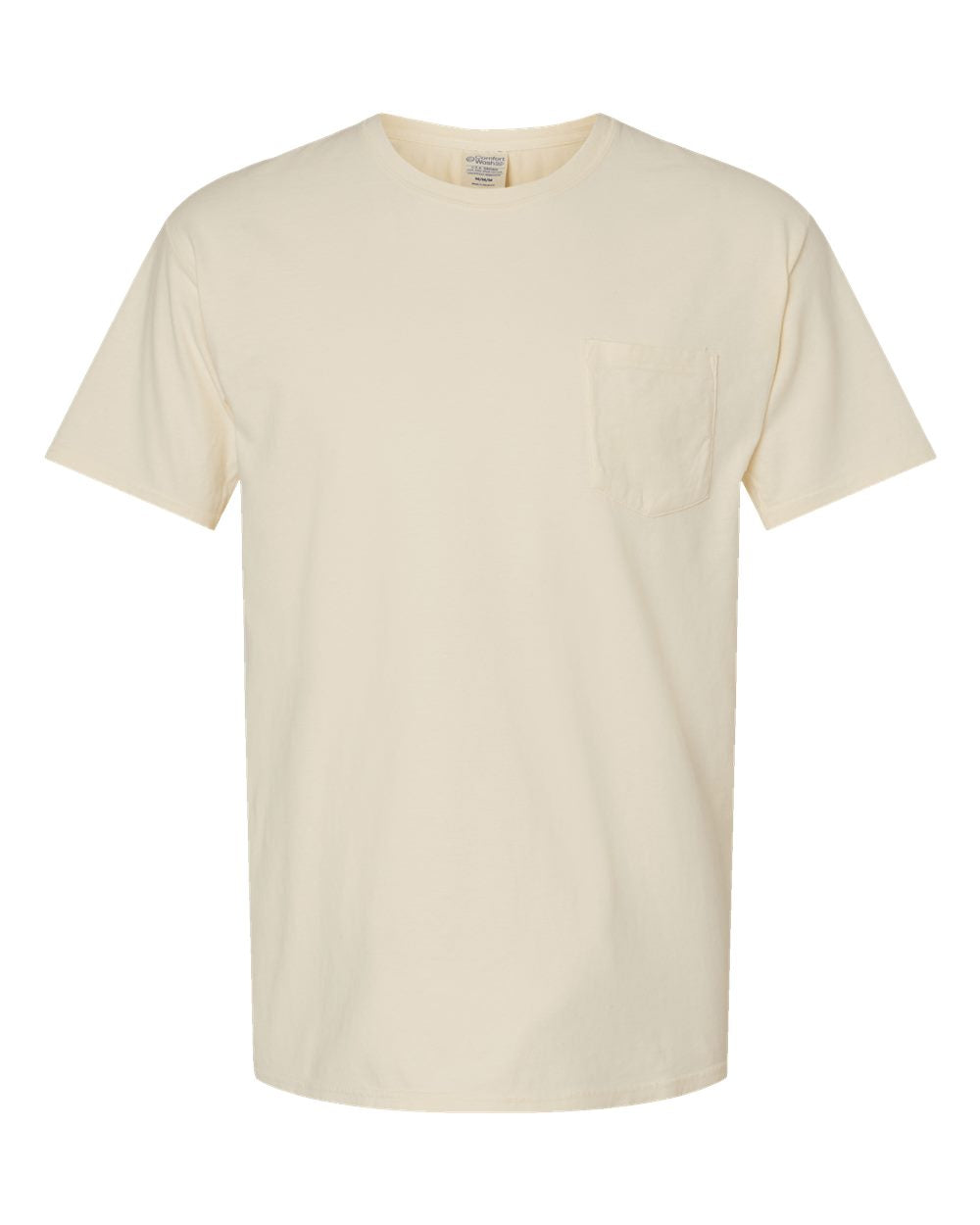 Unisex Garment-Dyed Pocket T-Shirt - Front - B35200763 - Parchment