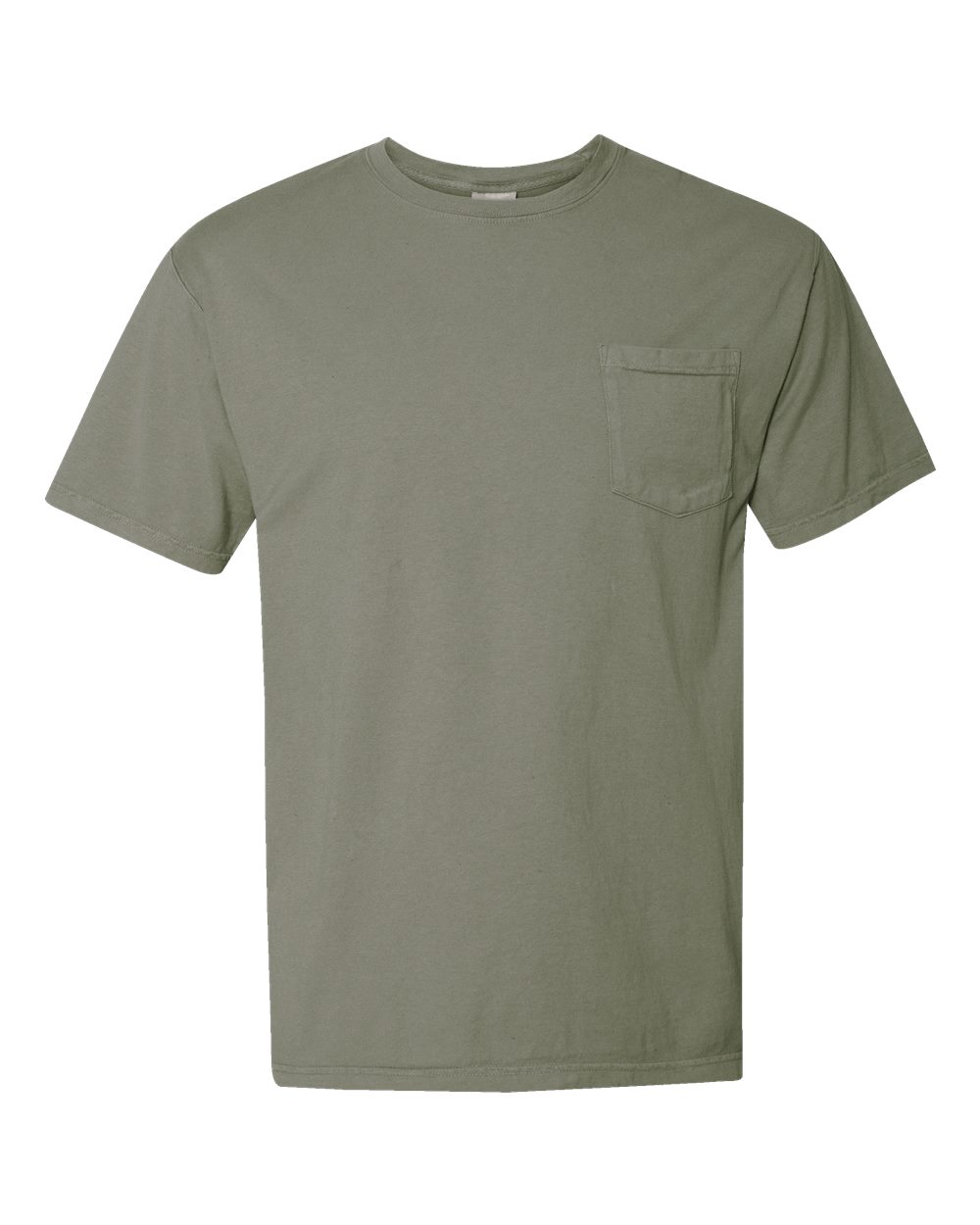 Unisex Garment-Dyed Pocket T-Shirt - Front - B35200773 - Faded Fatigue