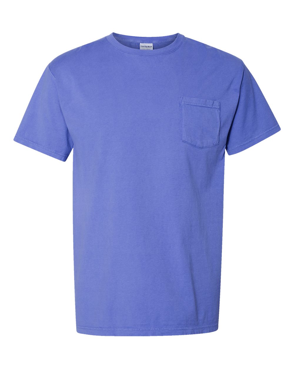 Unisex Garment-Dyed Pocket T-Shirt - Front - B35200813 - Deep Forte Blue