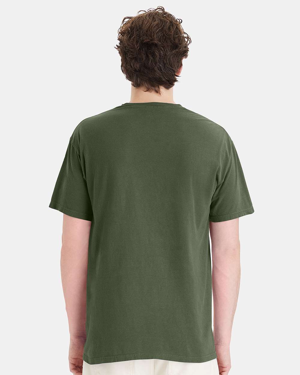 Unisex Garment-Dyed Pocket T-Shirt - OnModelBack - B35200623 - Moss