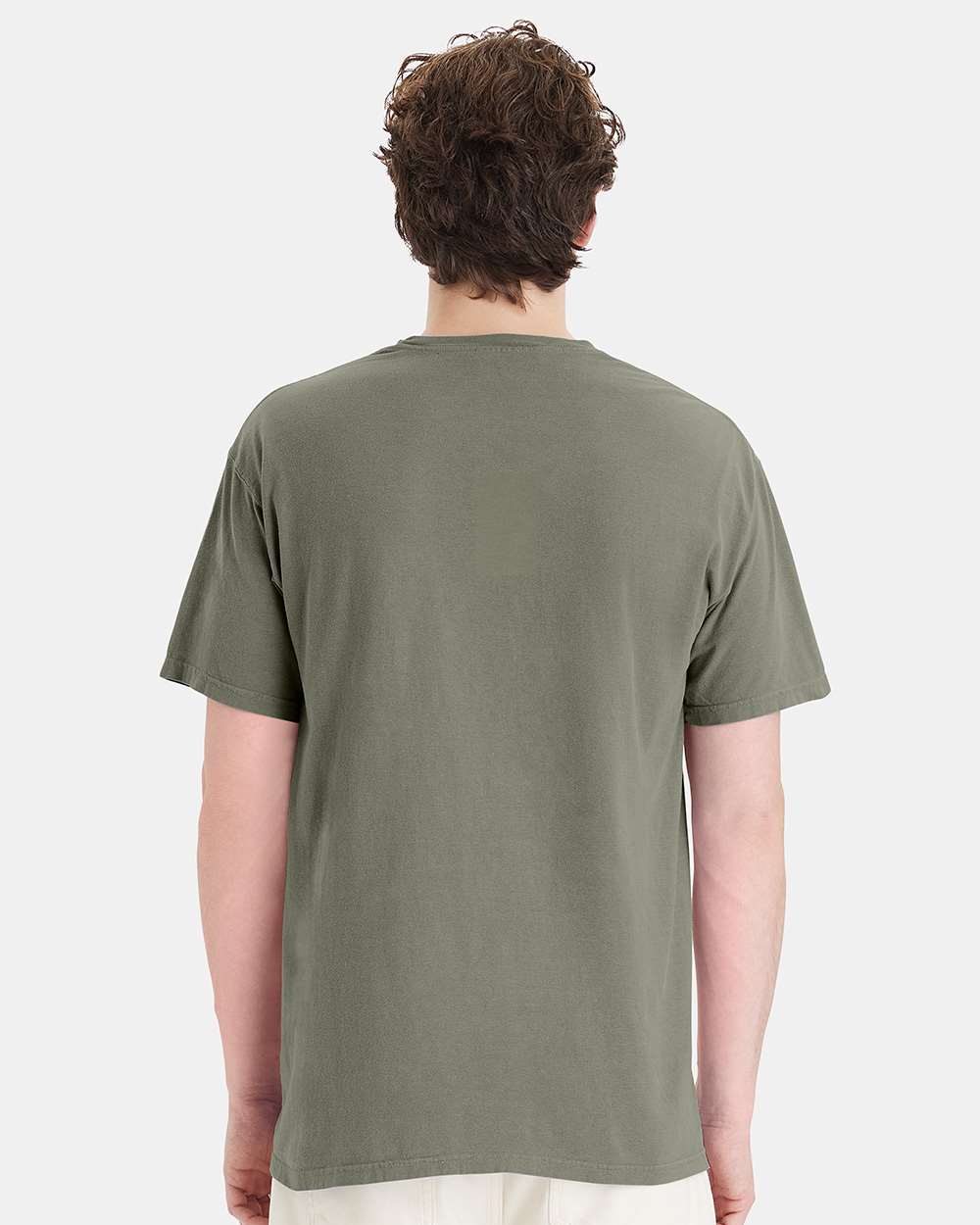 Unisex Garment-Dyed Pocket T-Shirt - OnModelBack - B35200773 - Faded Fatigue