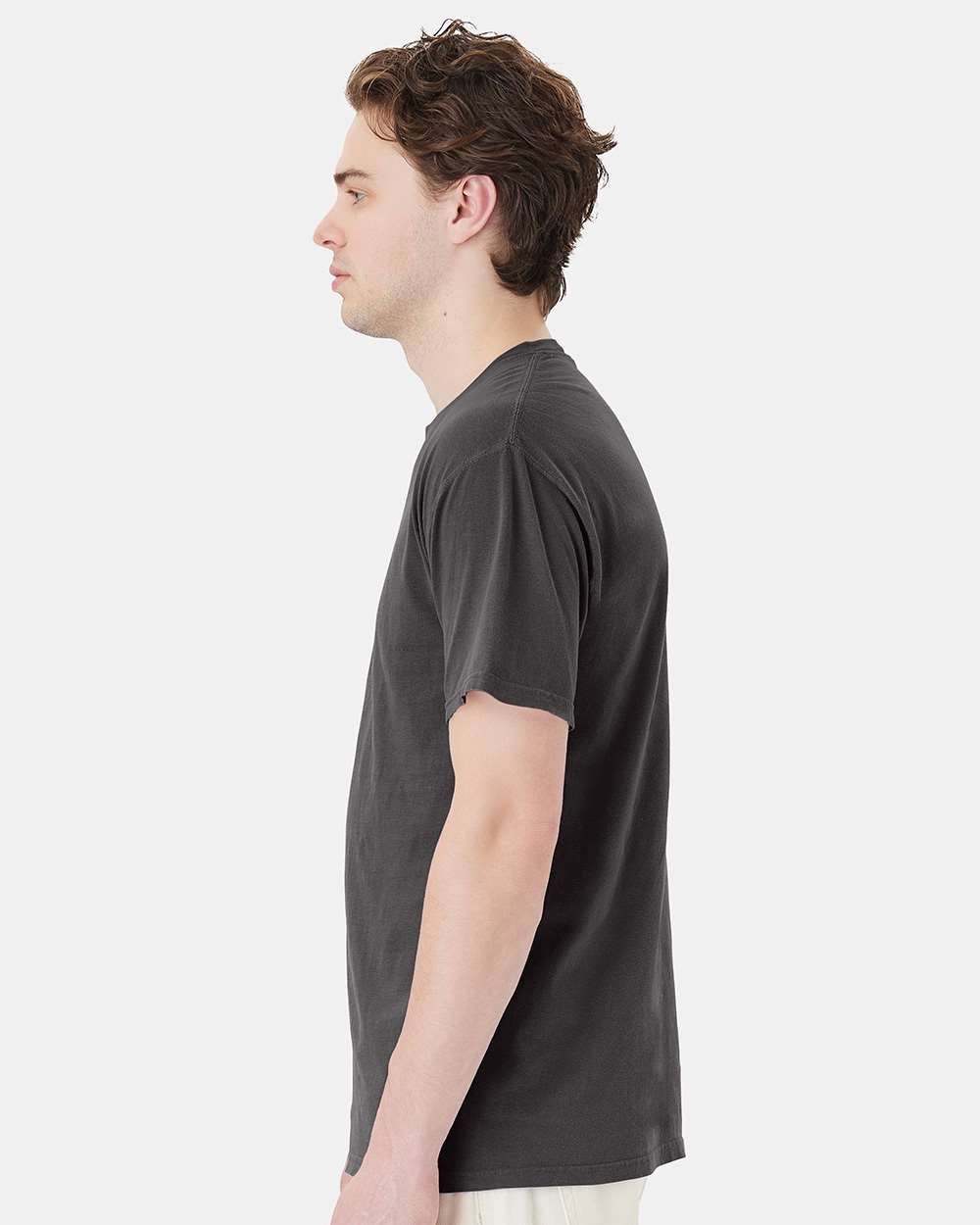 Unisex Garment-Dyed Pocket T-Shirt - OnModelSide - B35200093 - New Railroad Grey