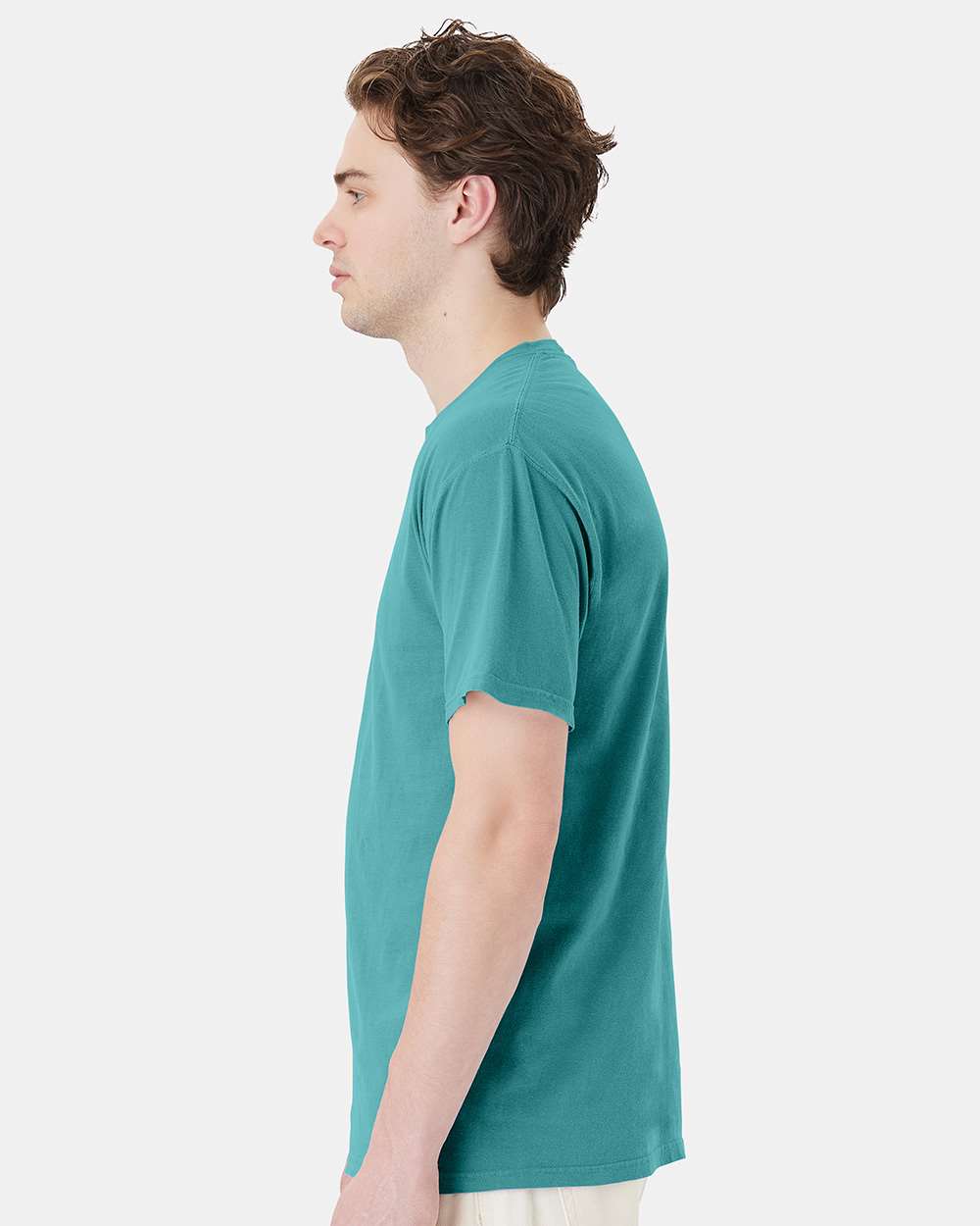 Unisex Garment-Dyed Pocket T-Shirt - OnModelSide - B35200113 - Spanish Moss