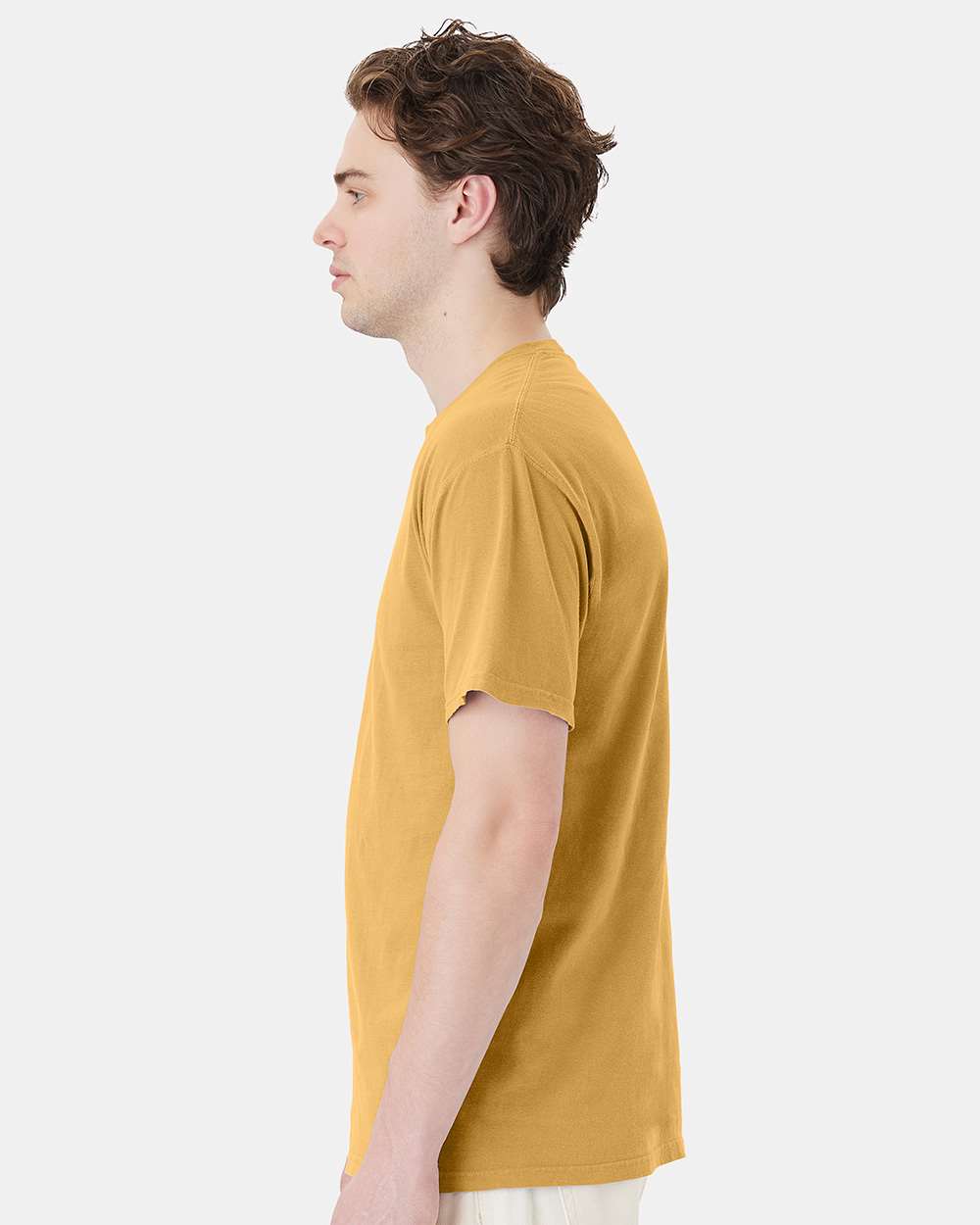 Unisex Garment-Dyed Pocket T-Shirt - OnModelSide - B35200143 - Artisan Gold