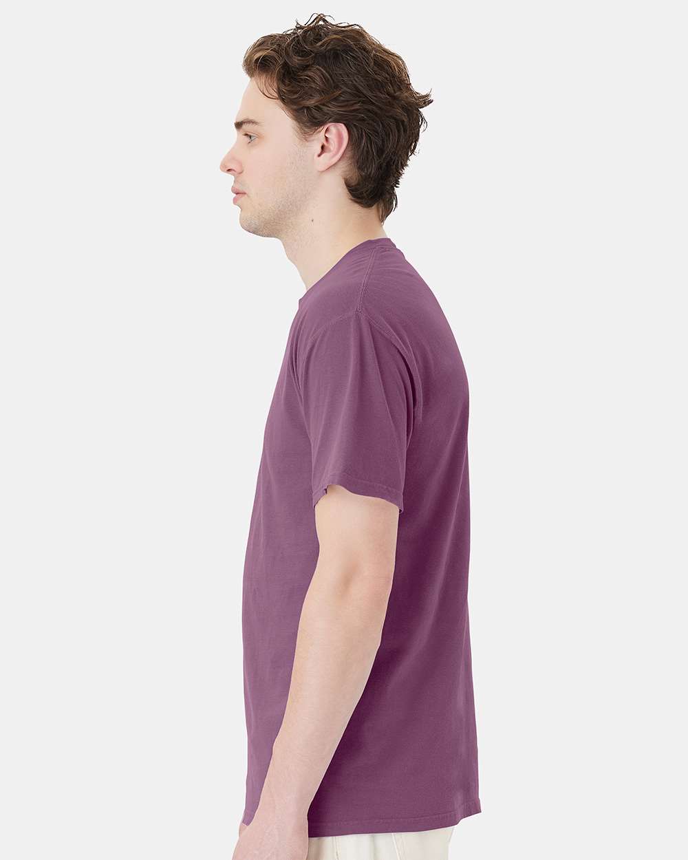 Unisex Garment-Dyed Pocket T-Shirt - OnModelSide - B35200673 - Purple Plum Raisin