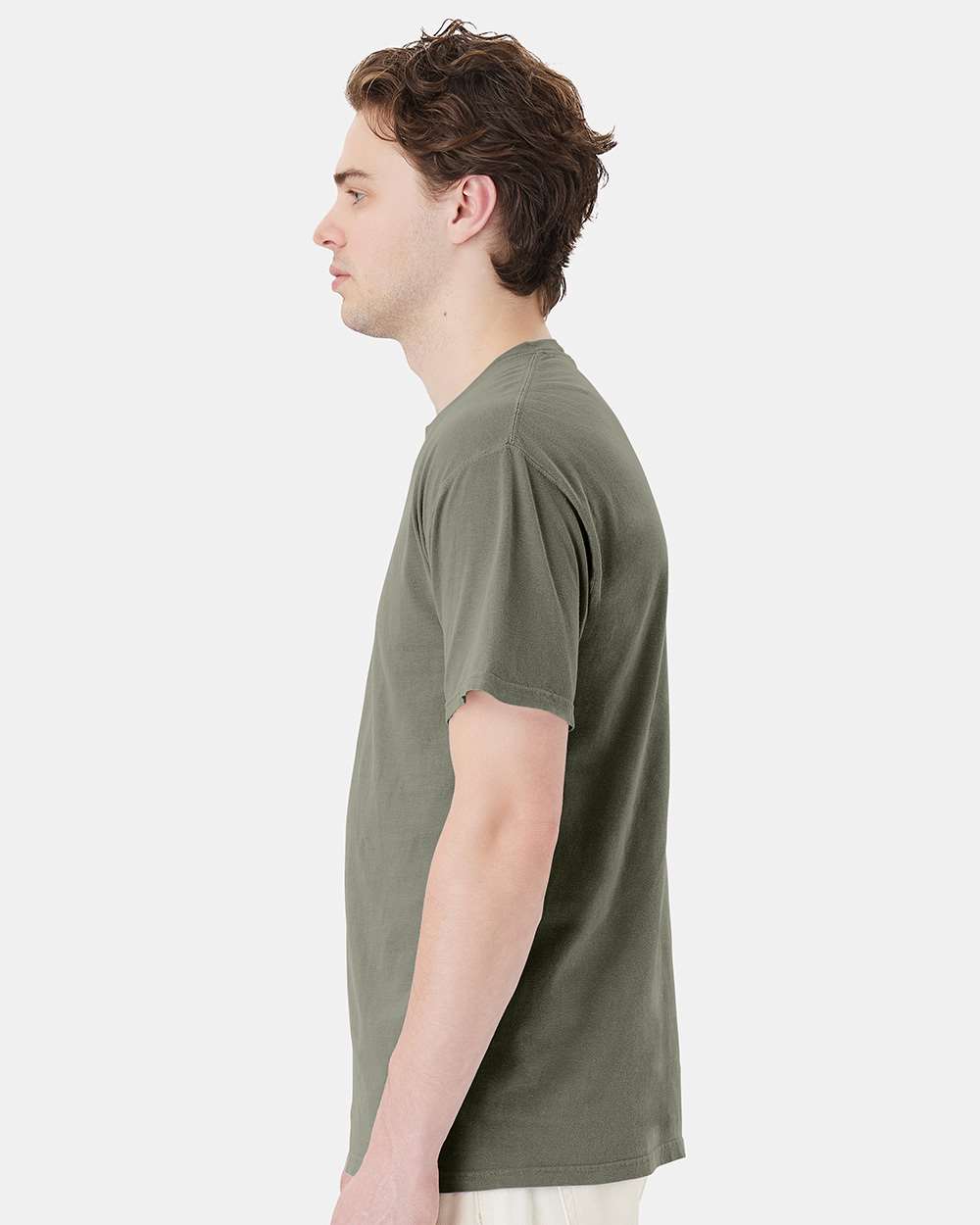 Unisex Garment-Dyed Pocket T-Shirt - OnModelSide - B35200773 - Faded Fatigue