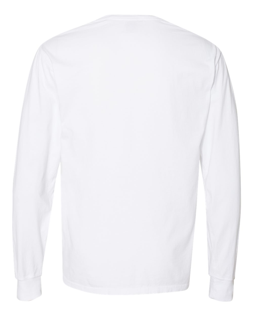 Unisex Garment-Dyed Long Sleeve T-Shirt - Back - B35300003 - White