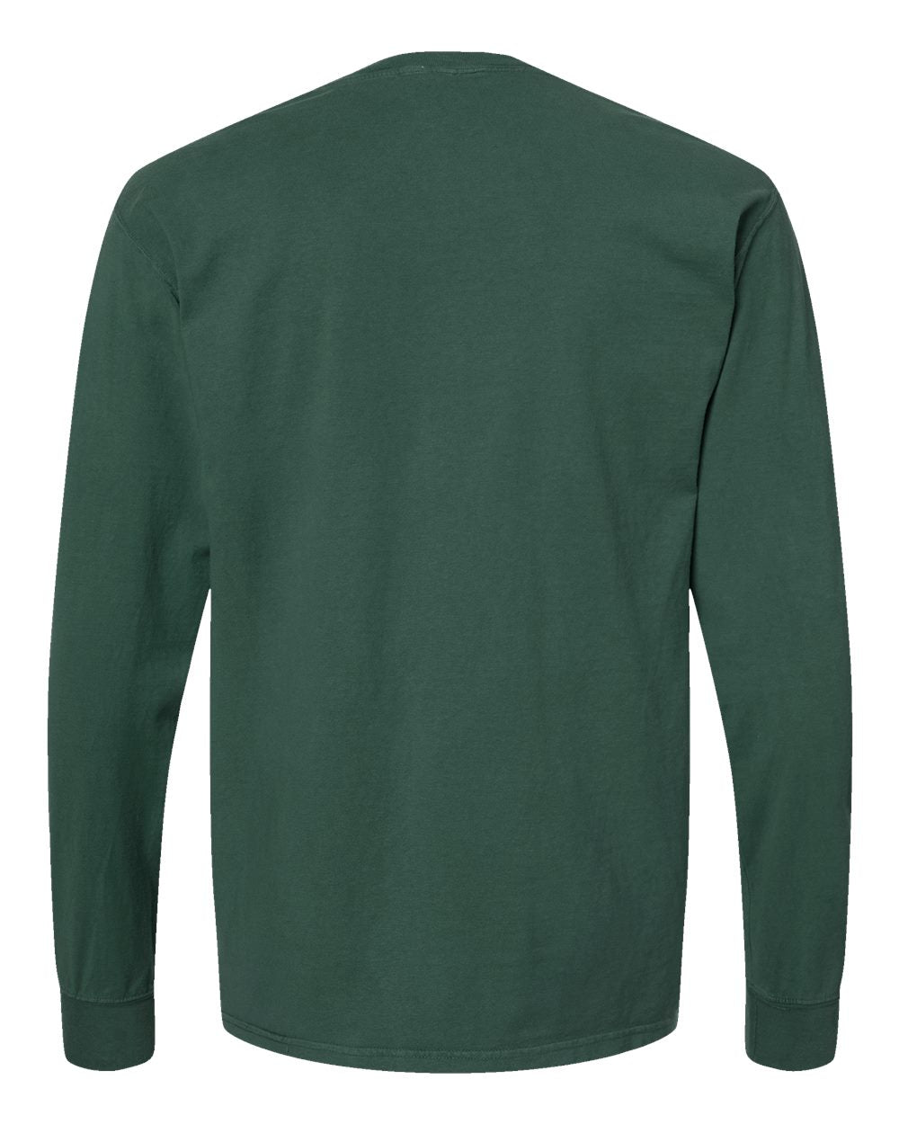 Unisex Garment-Dyed Long Sleeve T-Shirt - Back - B35300193 - Field Green