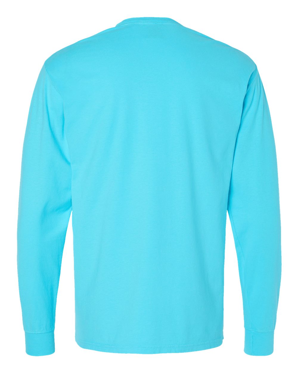 Unisex Garment-Dyed Long Sleeve T-Shirt - Back - B35300243 - Freshwater