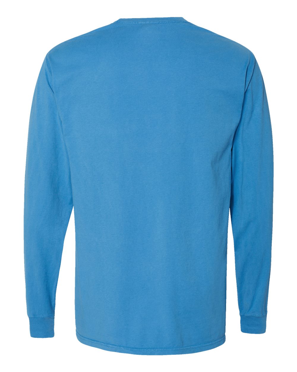 Unisex Garment-Dyed Long Sleeve T-Shirt - Back - B35300253 - Summer Sky Blue