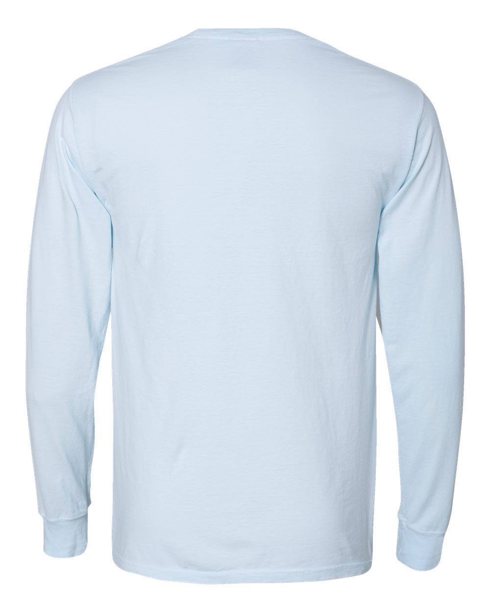 Unisex Garment-Dyed Long Sleeve T-Shirt - Back - B35300263 - Soothing Blue