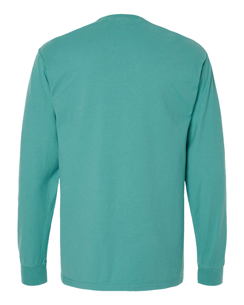 Unisex Garment-Dyed Long Sleeve T-Shirt - Back - B35300293 - Spanish Moss