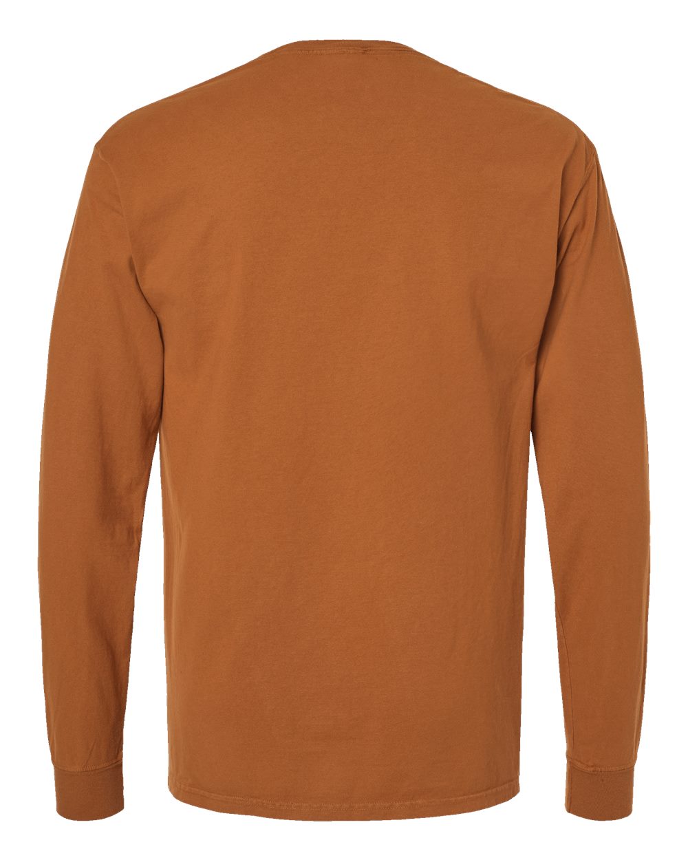 Unisex Garment-Dyed Long Sleeve T-Shirt - Back - B35300323 - Texas Orange