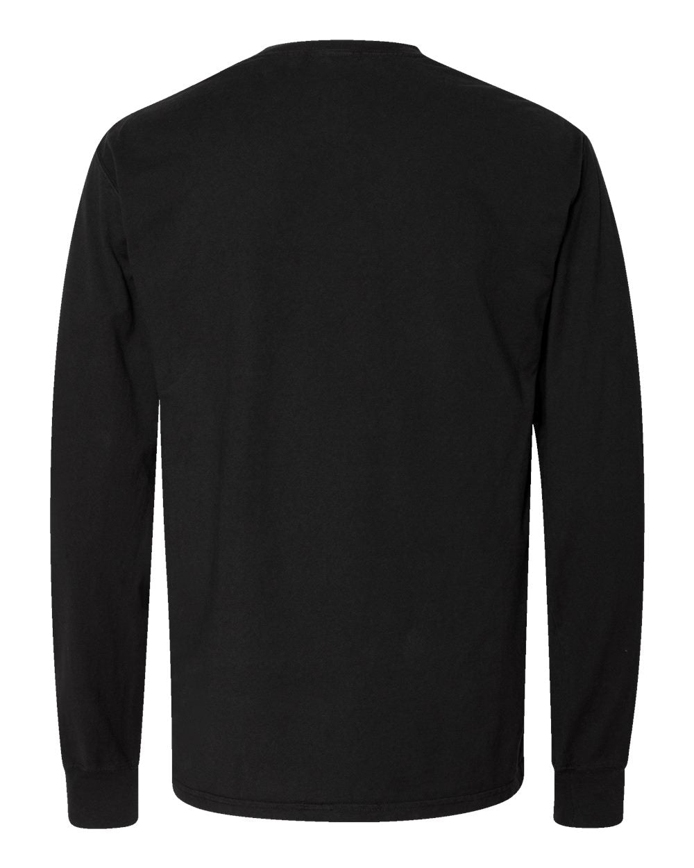 Unisex Garment-Dyed Long Sleeve T-Shirt - Back - B35300503 - Black