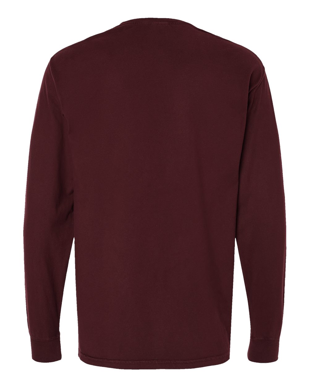 Unisex Garment-Dyed Long Sleeve T-Shirt - Back - B35300533 - Maroon