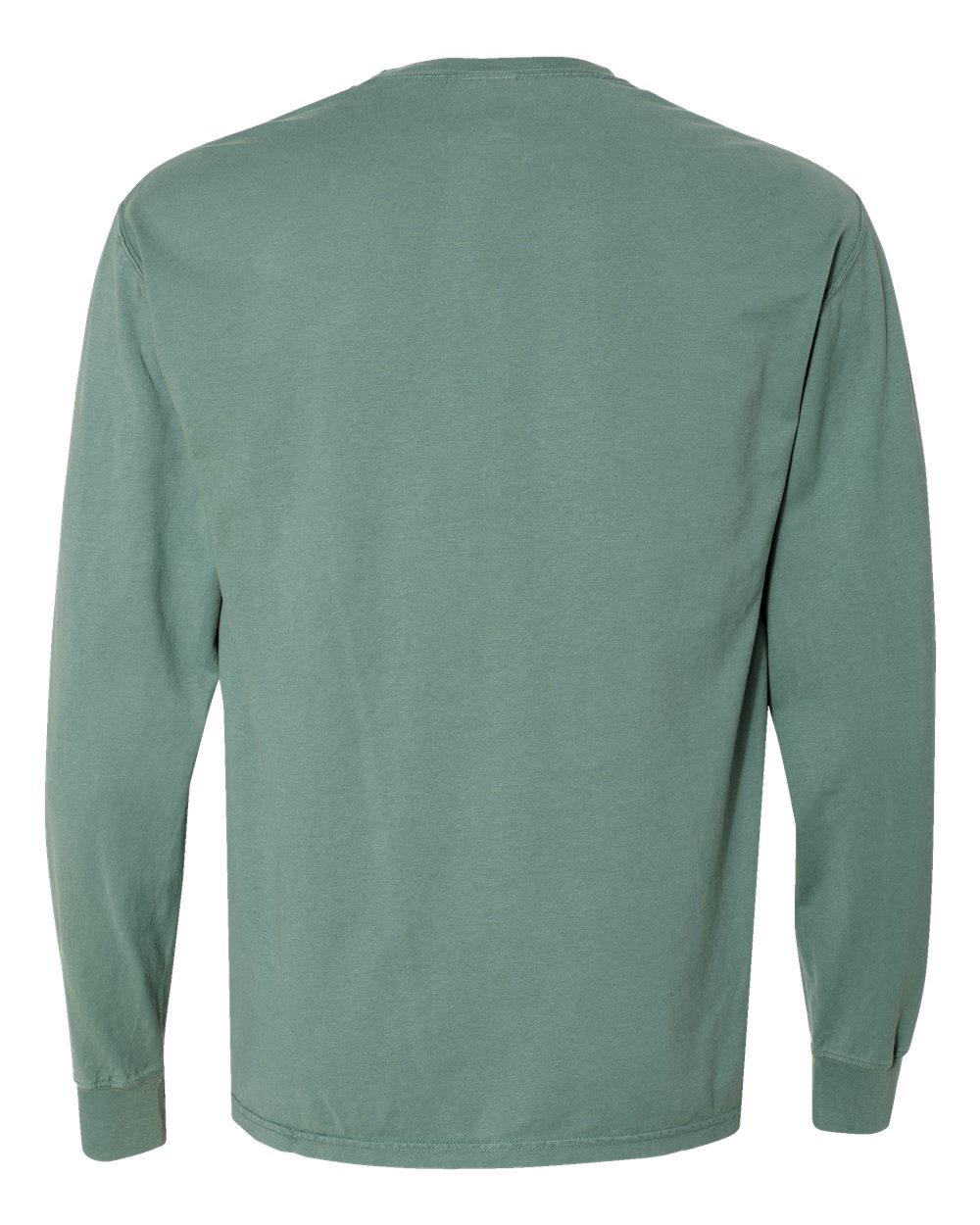 Unisex Garment-Dyed Long Sleeve T-Shirt - Back - B35300543 - Cypress Green