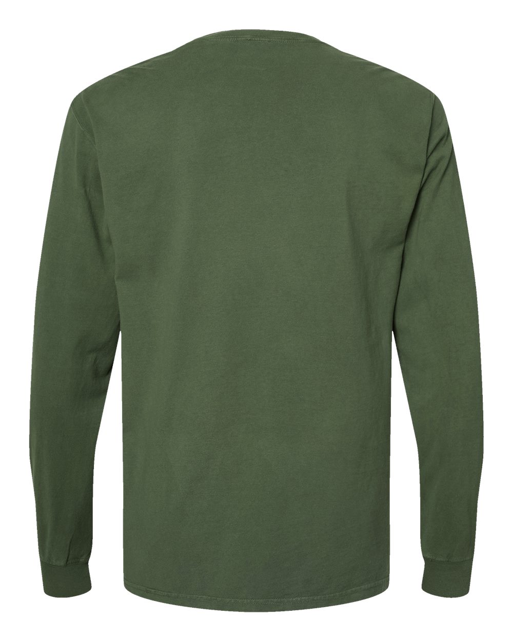 Unisex Garment-Dyed Long Sleeve T-Shirt - Back - B35300623 - Moss