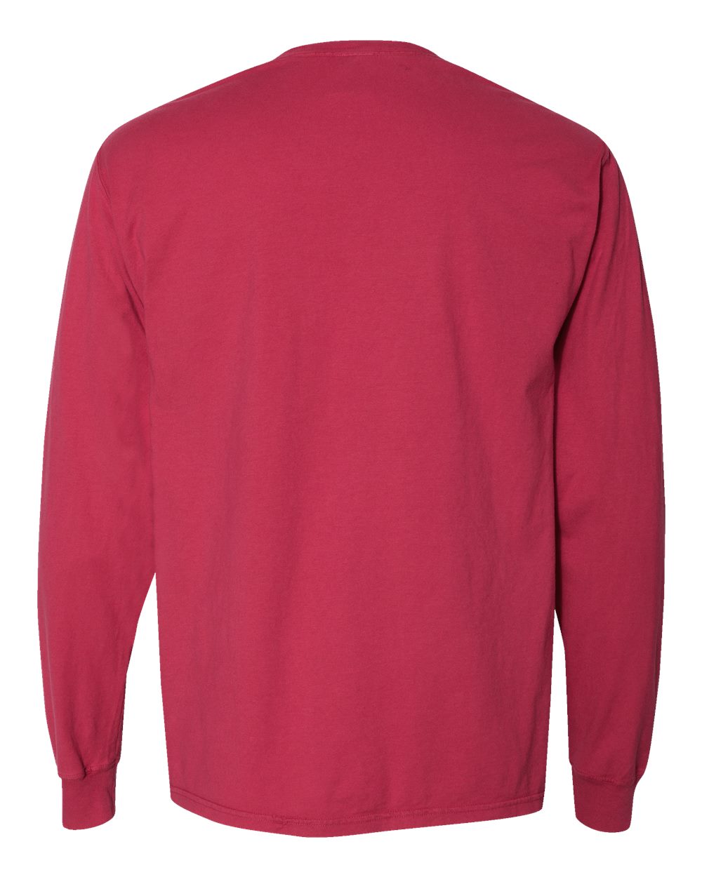 Unisex Garment-Dyed Long Sleeve T-Shirt - Back - B35300703 - Crimson Fall