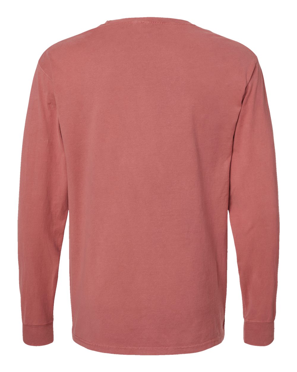 Unisex Garment-Dyed Long Sleeve T-Shirt - Back - B35300713 - Nantucket Red