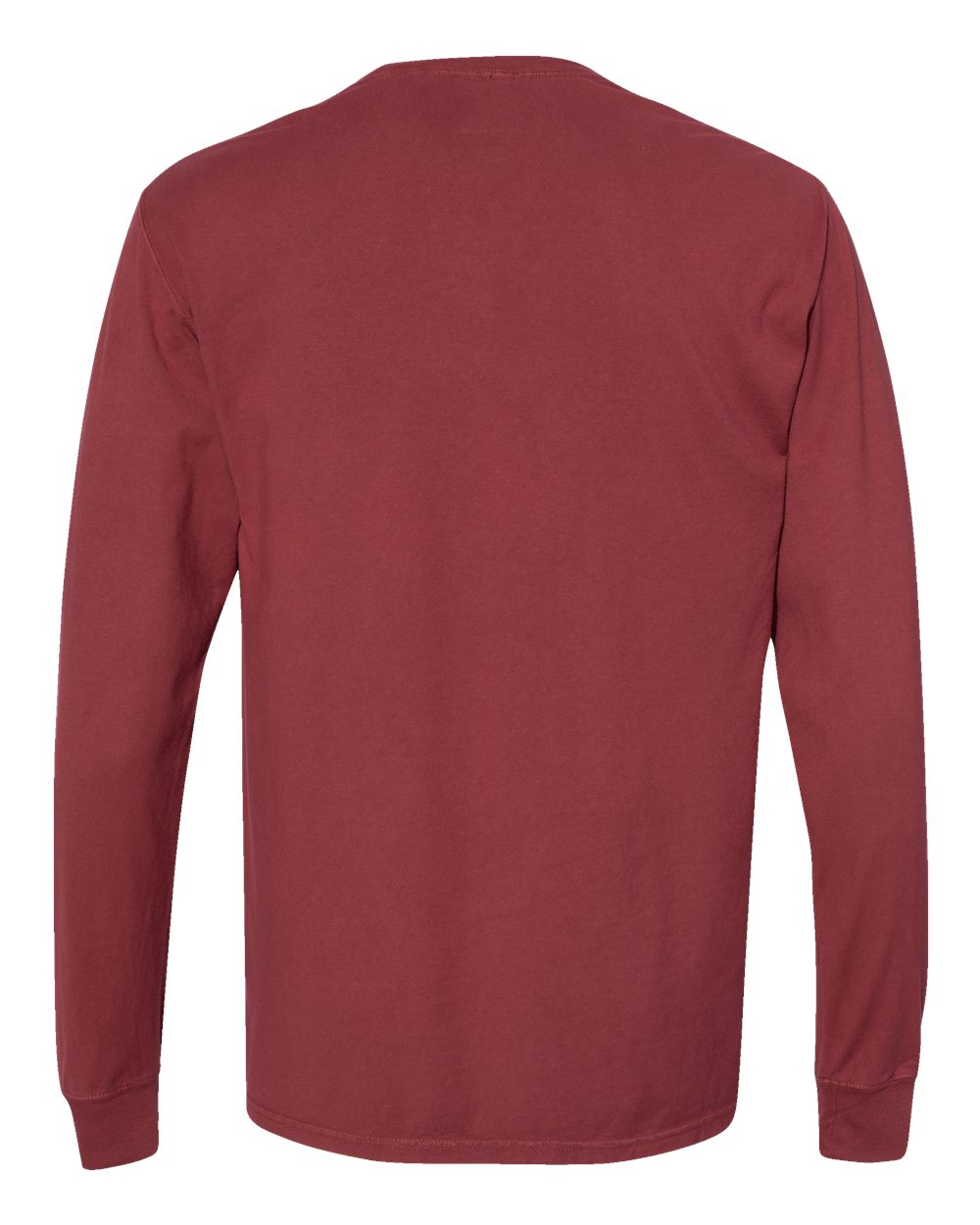 Unisex Garment-Dyed Long Sleeve T-Shirt - Back - B35300733 - Cayenne