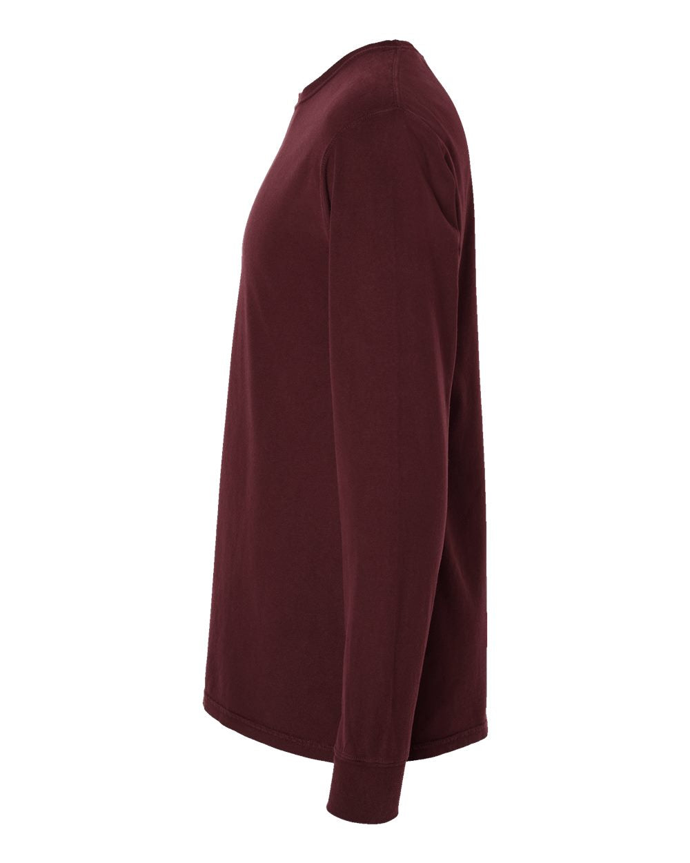 Unisex Garment-Dyed Long Sleeve T-Shirt - DirectSide - B35300533 - Maroon