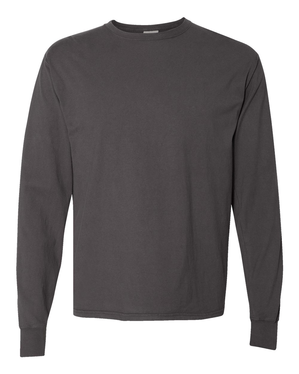 Unisex Garment-Dyed Long Sleeve T-Shirt - Front - B35300093 - New Railroad Grey