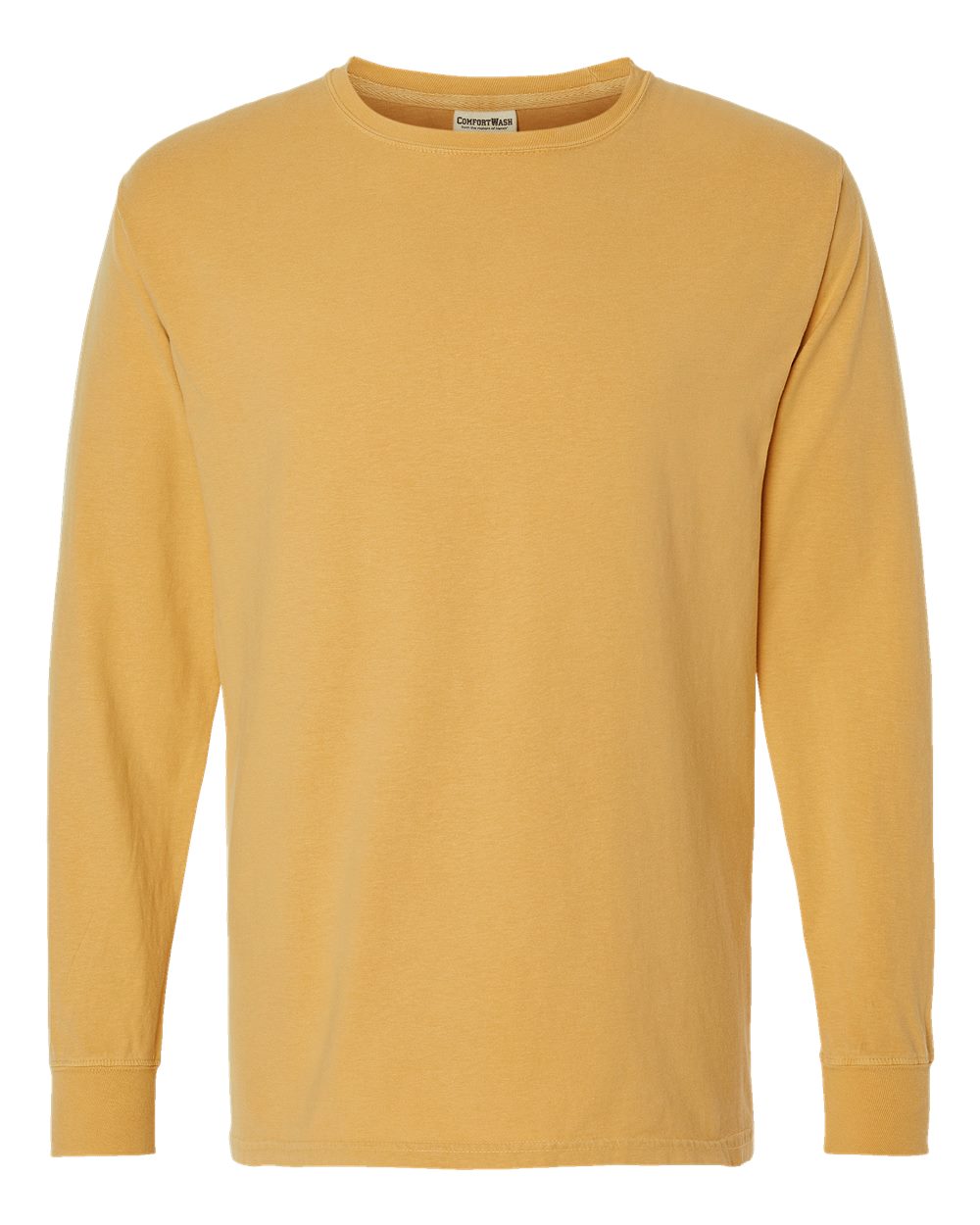 Unisex Garment-Dyed Long Sleeve T-Shirt - Front - B35300123 - Artisan Gold