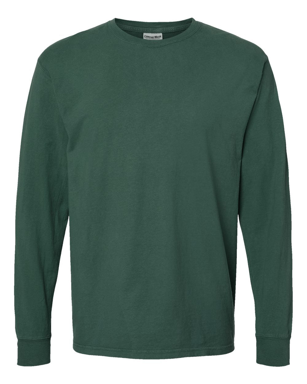 Unisex Garment-Dyed Long Sleeve T-Shirt - Front - B35300193 - Field Green
