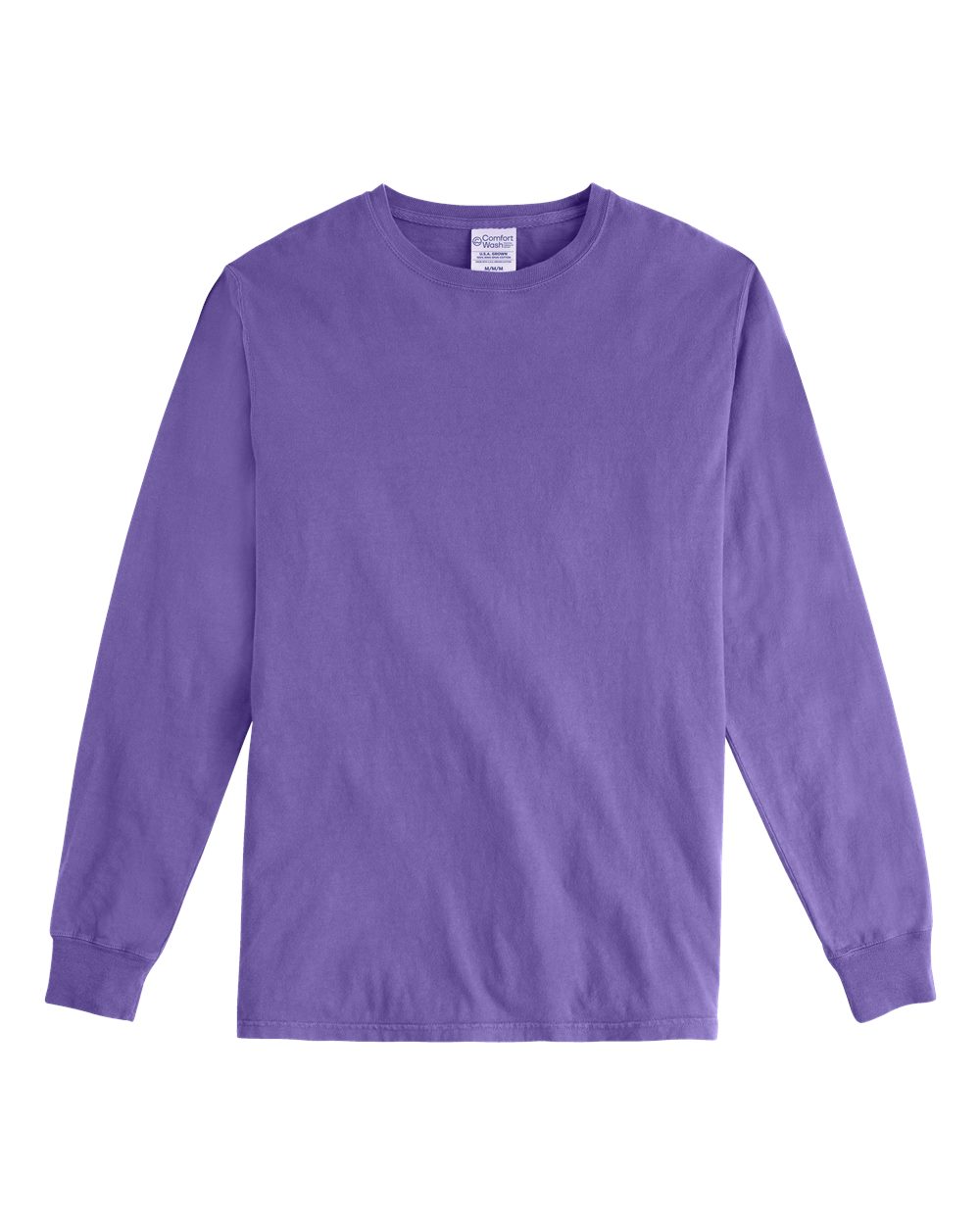 Unisex Garment-Dyed Long Sleeve T-Shirt - Front - B35300213 - Lavender