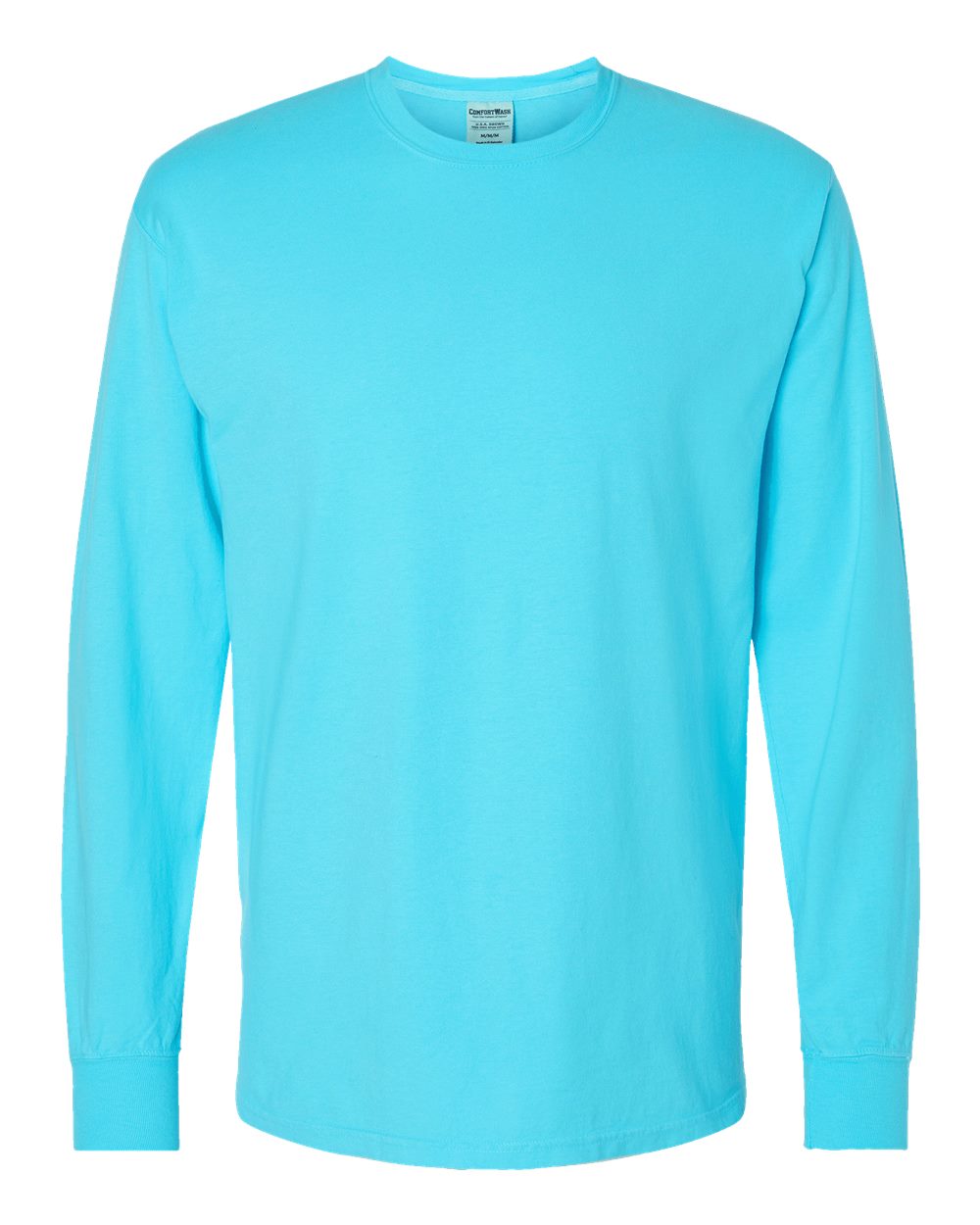 Unisex Garment-Dyed Long Sleeve T-Shirt - Front - B35300243 - Freshwater