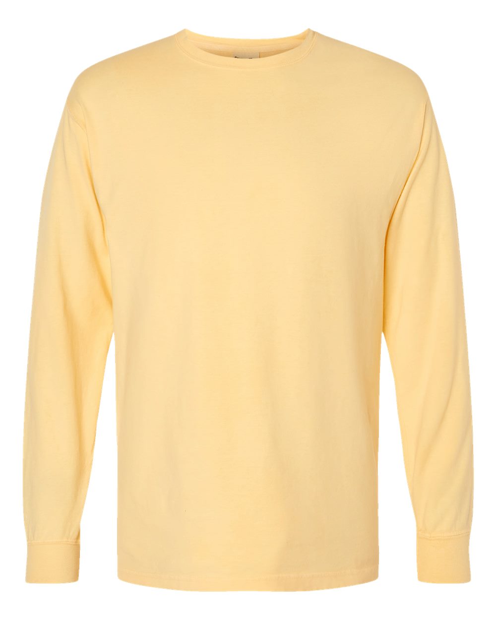Unisex Garment-Dyed Long Sleeve T-Shirt - Front - B35300403 - Summer Squash Yellow