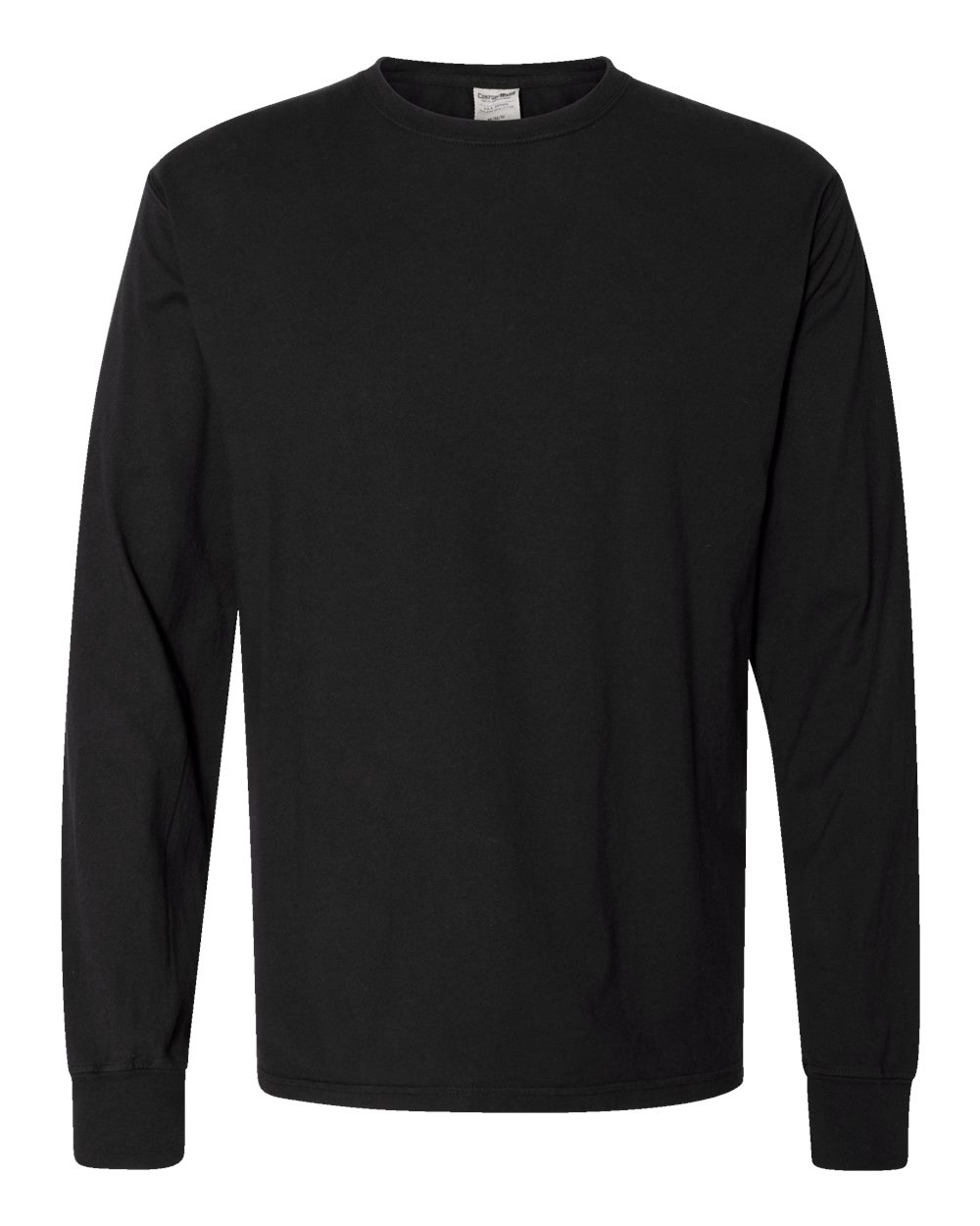 Unisex Garment-Dyed Long Sleeve T-Shirt - Front - B35300503 - Black