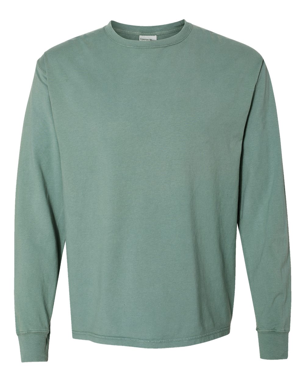 Unisex Garment-Dyed Long Sleeve T-Shirt - Front - B35300543 - Cypress Green