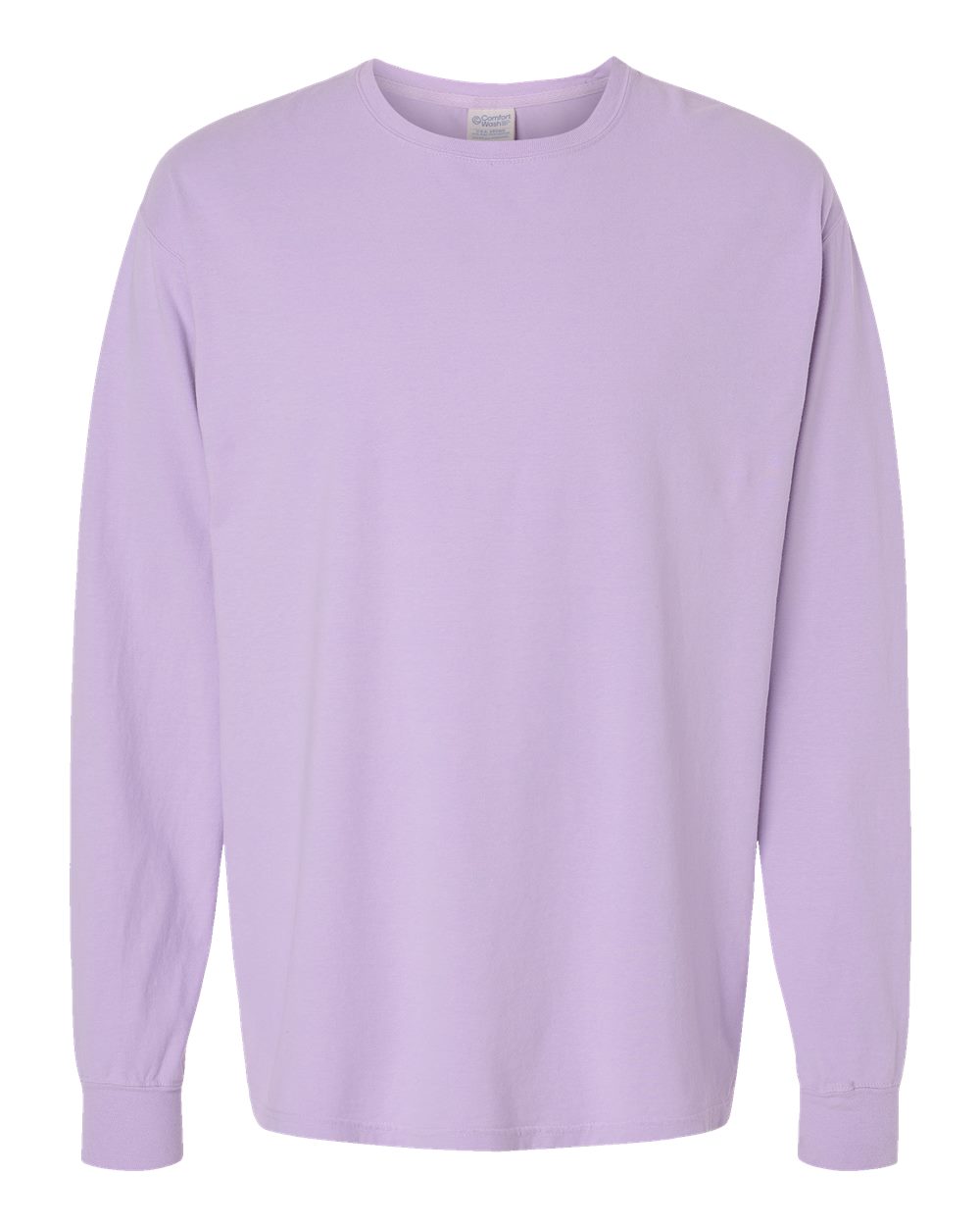 Unisex Garment-Dyed Long Sleeve T-Shirt - Front - B35300573 - Future Lavender
